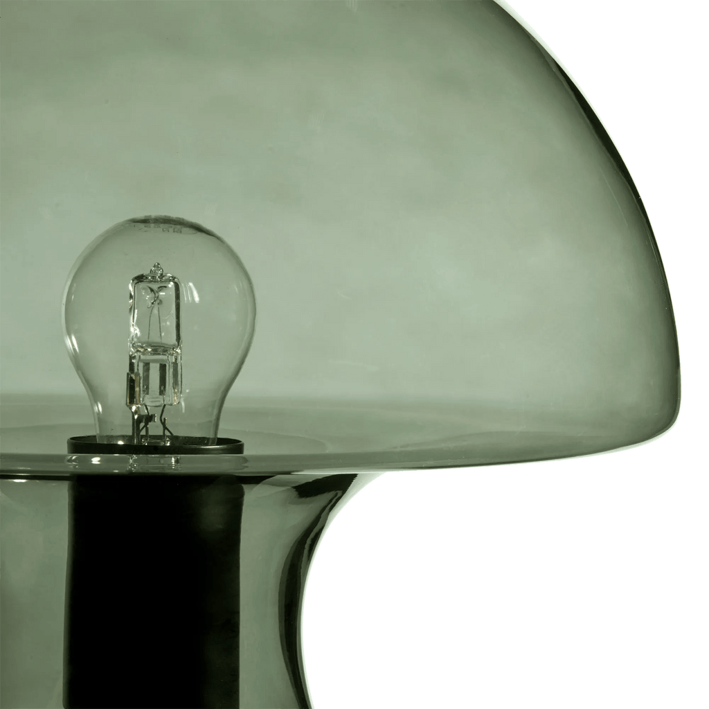 Green Glass Mushroom Table Lamp