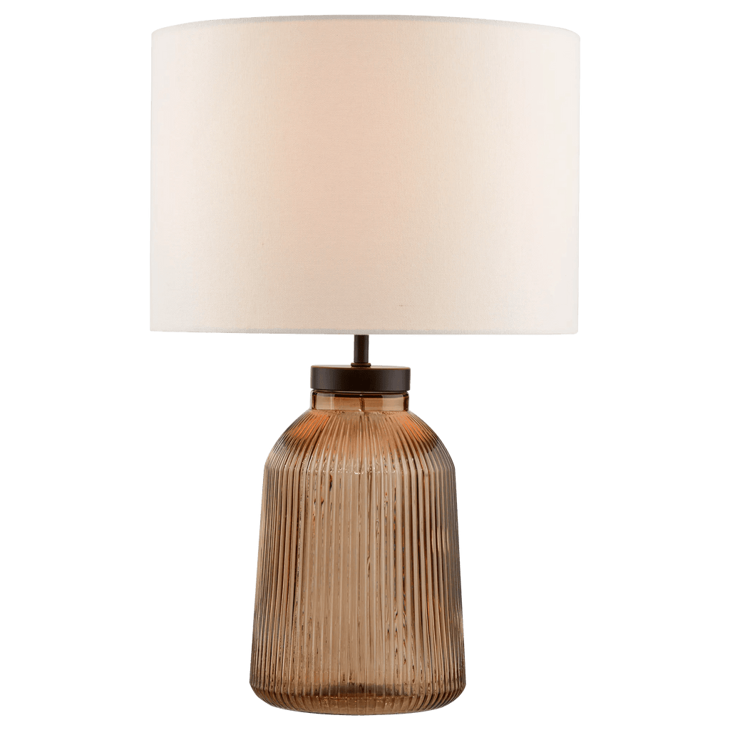 Glass Ribbed Table Lamp