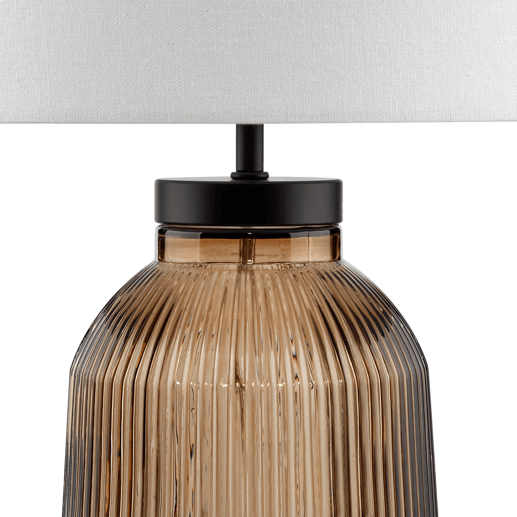 Glass Ribbed Table Lamp