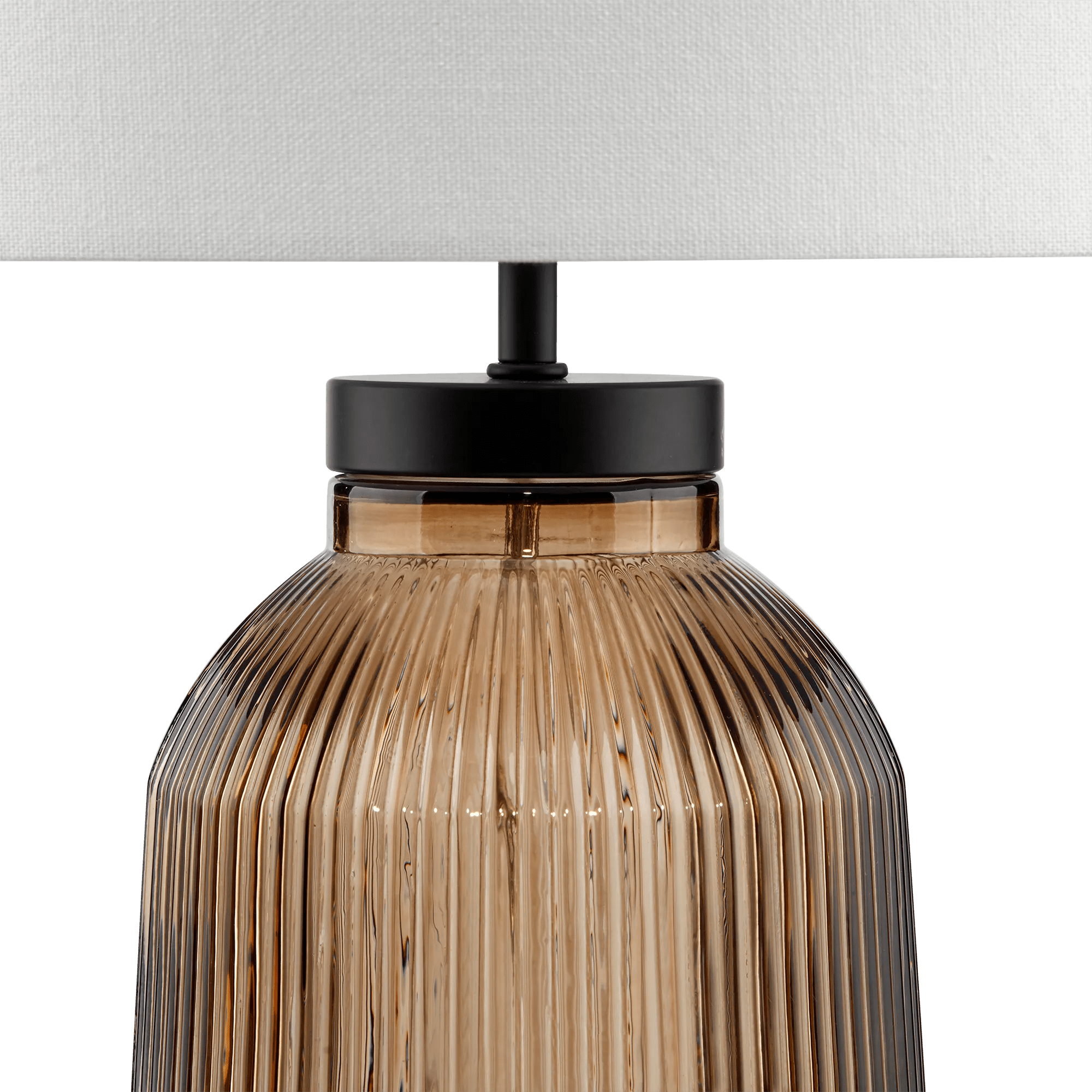 Glass Ribbed Table Lamp