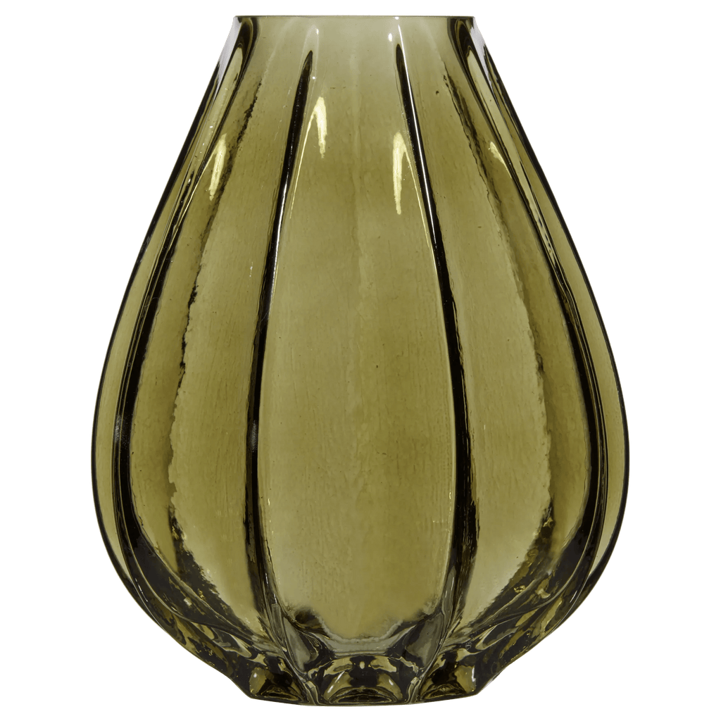 Ribbed Green Vase