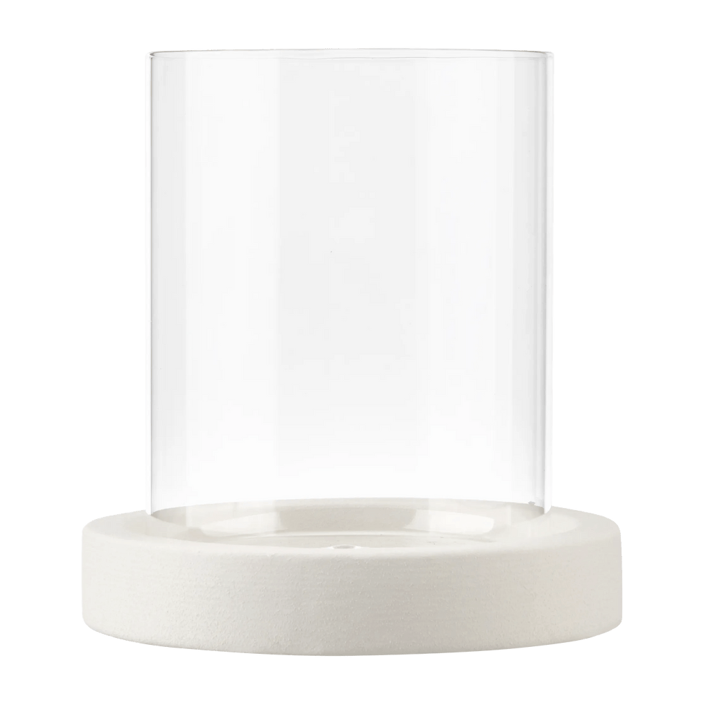 Glass Candle Holder with Ceramic Base