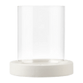 Glass Candle Holder with Ceramic Base