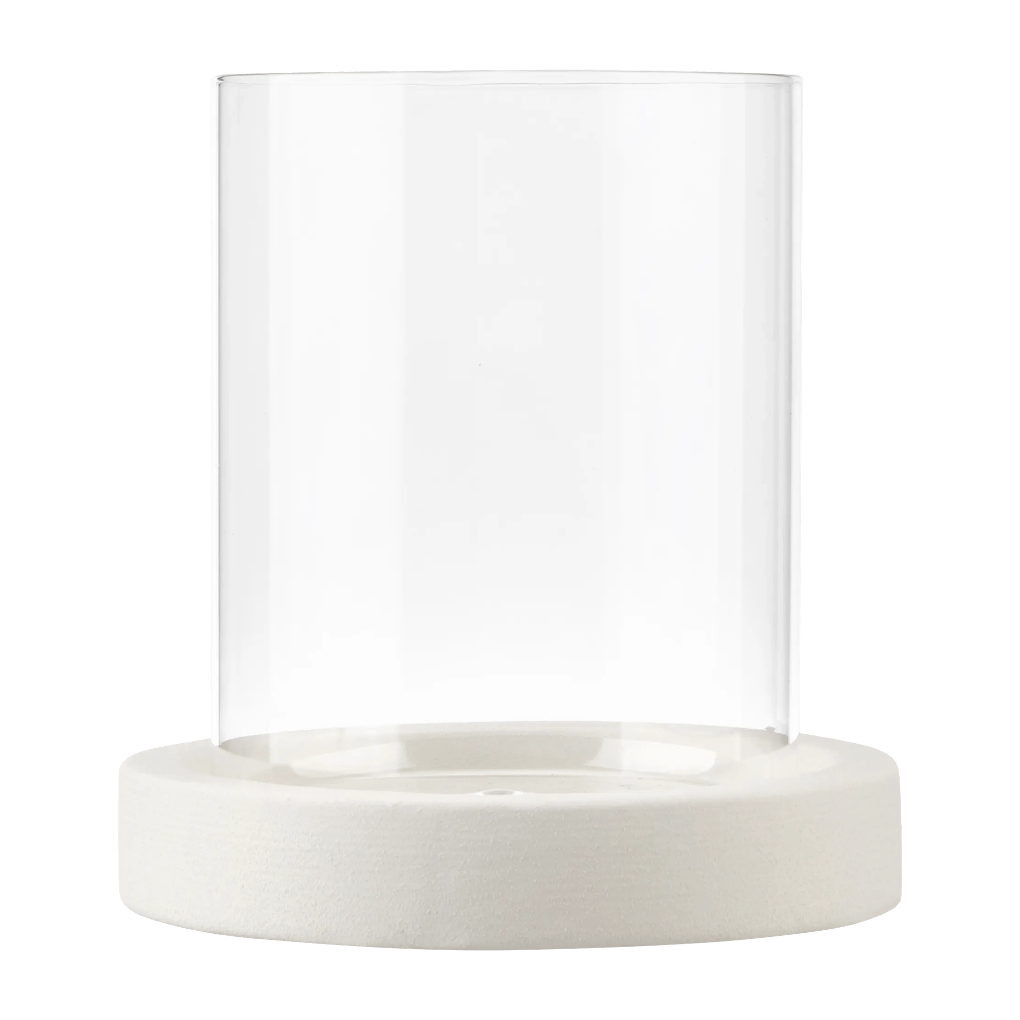 Glass Candle Holder with Ceramic Base