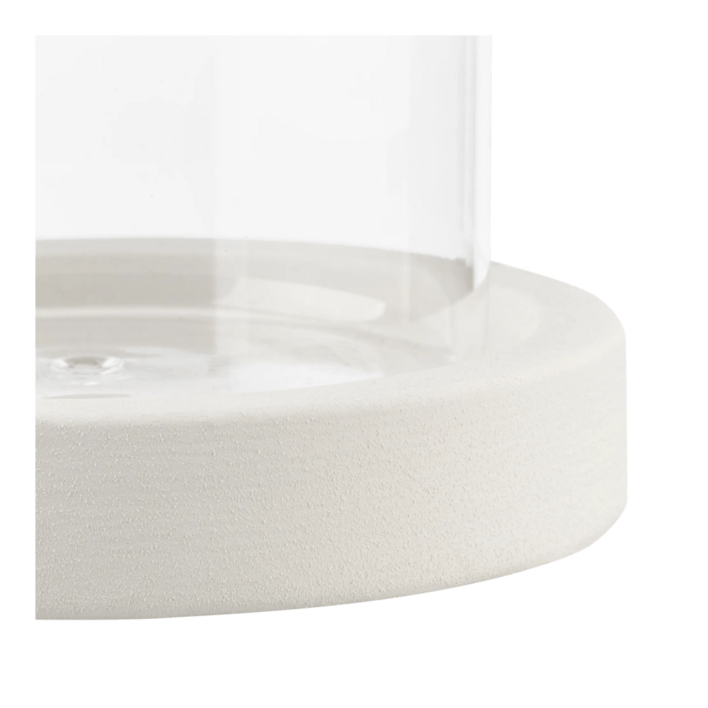 Glass Candle Holder with Ceramic Base