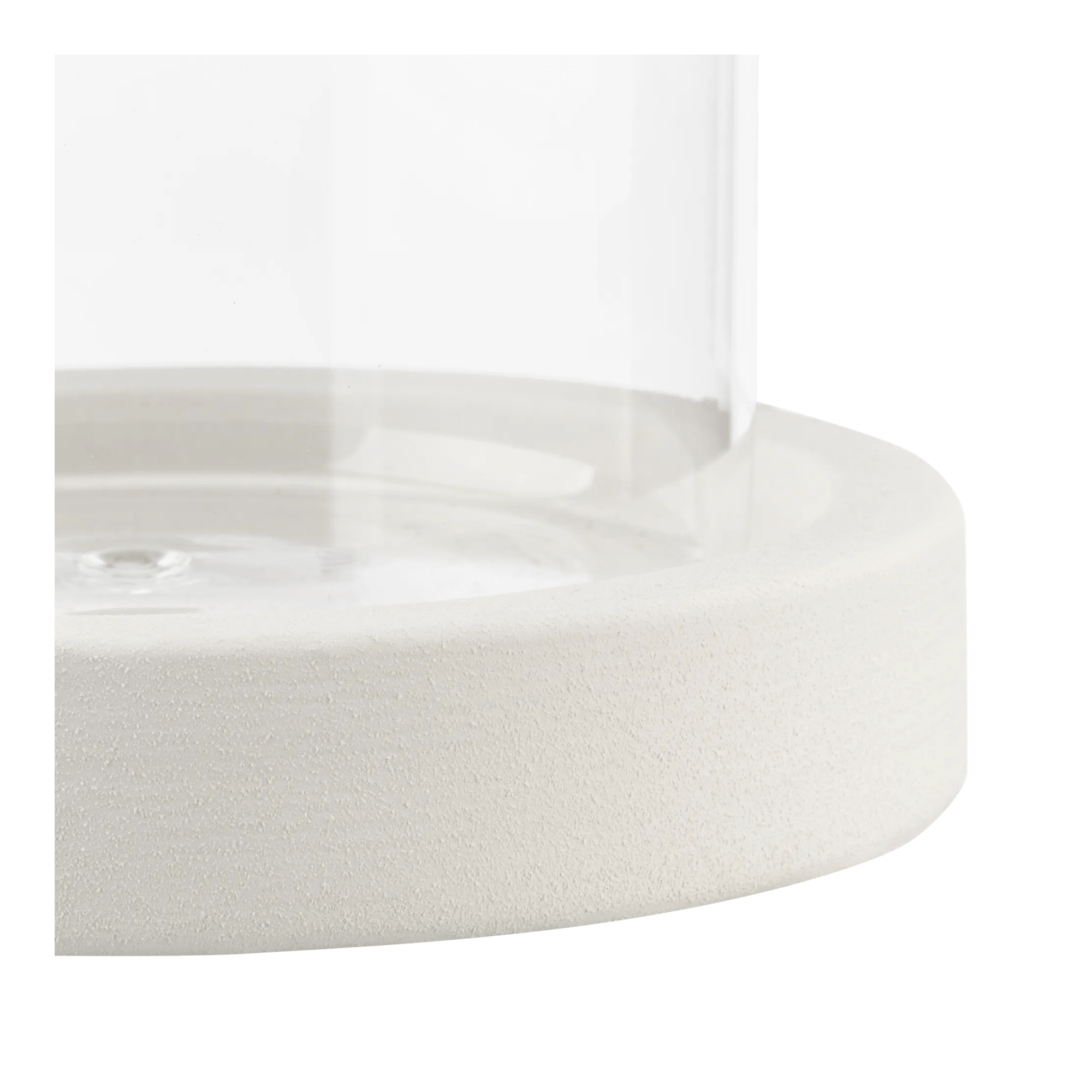 Glass Candle Holder with Ceramic Base