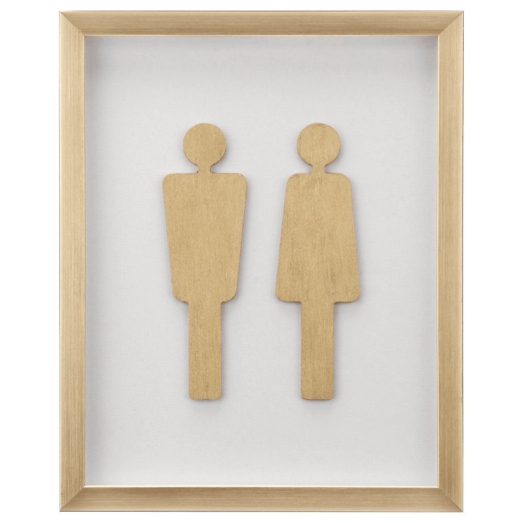 Man & Woman Silhouette Gold Wall Art