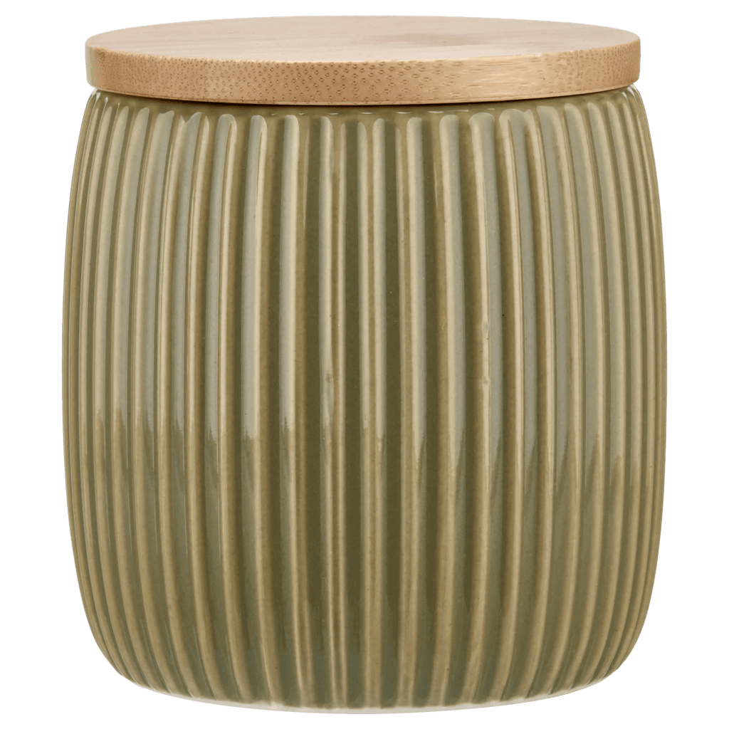 Ribbed Ceramic Cotton Jar