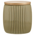 Ribbed Ceramic Cotton Jar