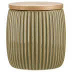 Ribbed Ceramic Cotton Jar
