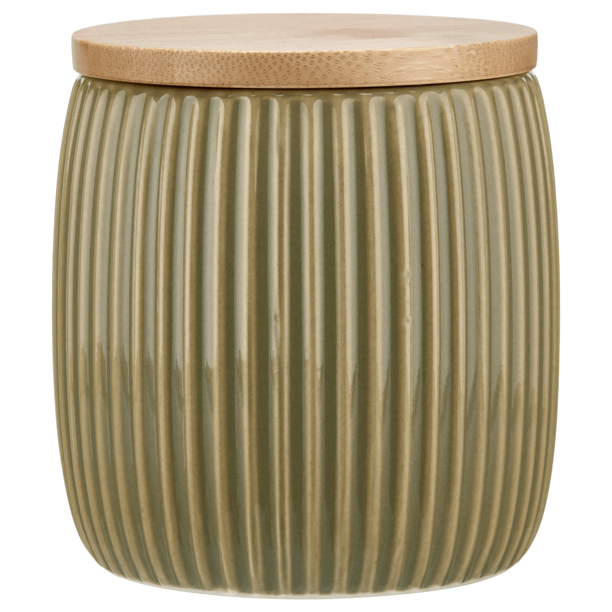 Ribbed Ceramic Cotton Jar