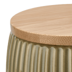 Ribbed Ceramic Cotton Jar