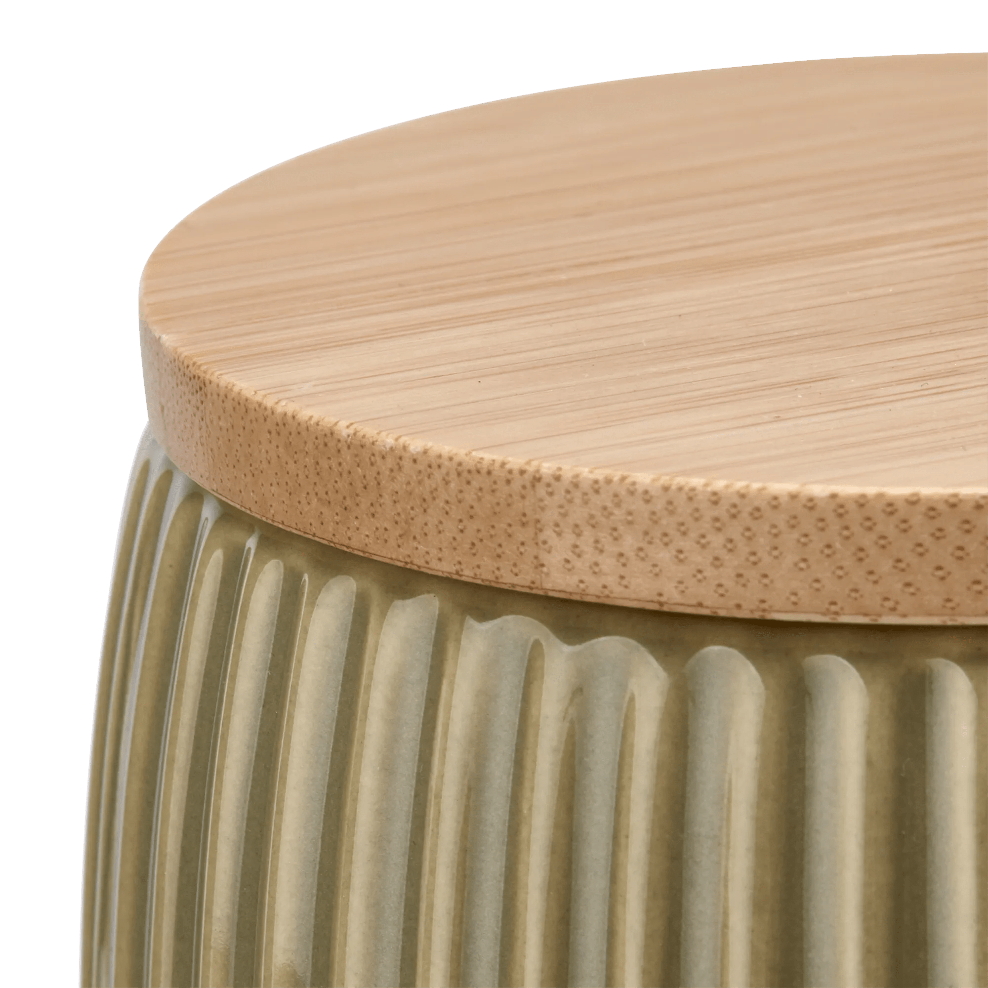 Ribbed Ceramic Cotton Jar