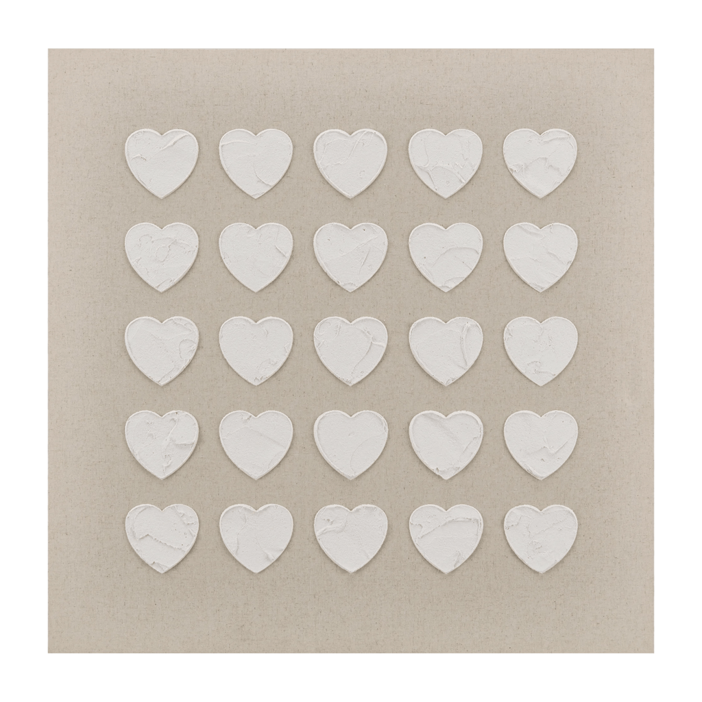 Hearts on Linen Canvas