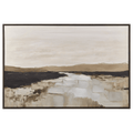 Neutral River Landscape Framed Art