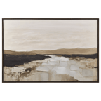 Neutral River Landscape Framed Art
