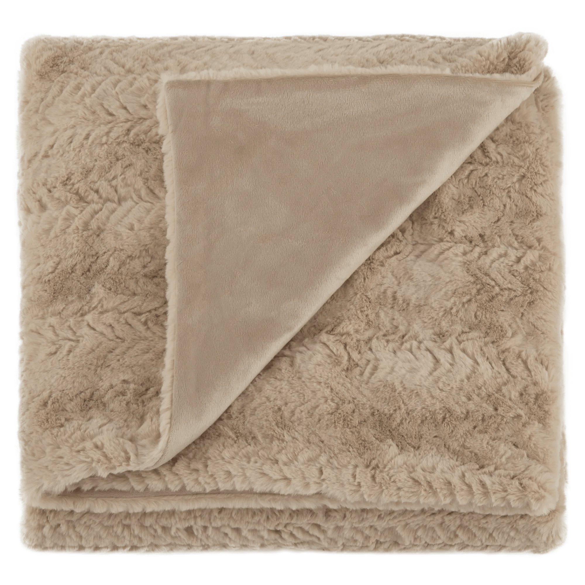 Beige Ellyn Faux Fur Throw