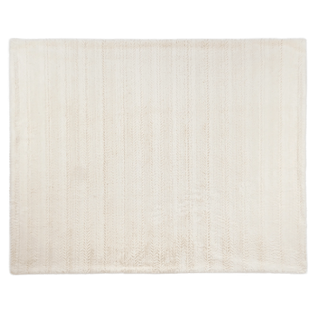 Off White Ellyn Faux Fur Throw