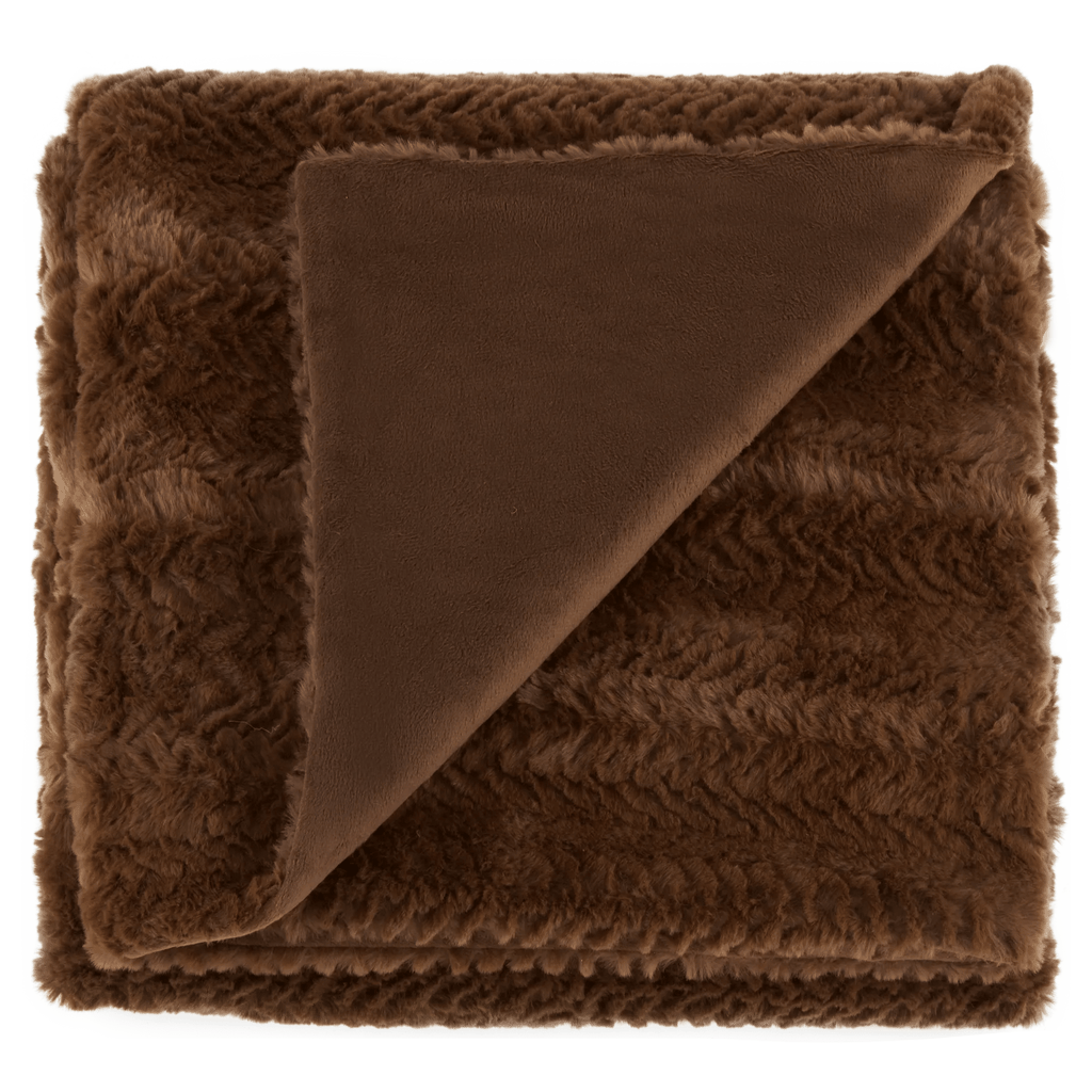Brown Ellyn Faux Fur Throw