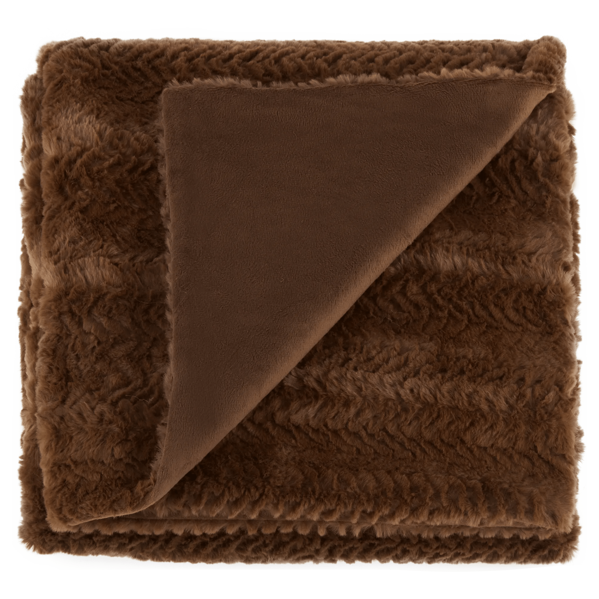Brown Ellyn Faux Fur Throw