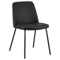 Black Faux Leather and Metal Dining Chair