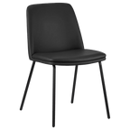 Black Faux Leather and Metal Dining Chair