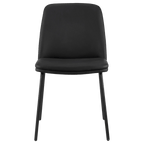 Black Faux Leather and Metal Dining Chair