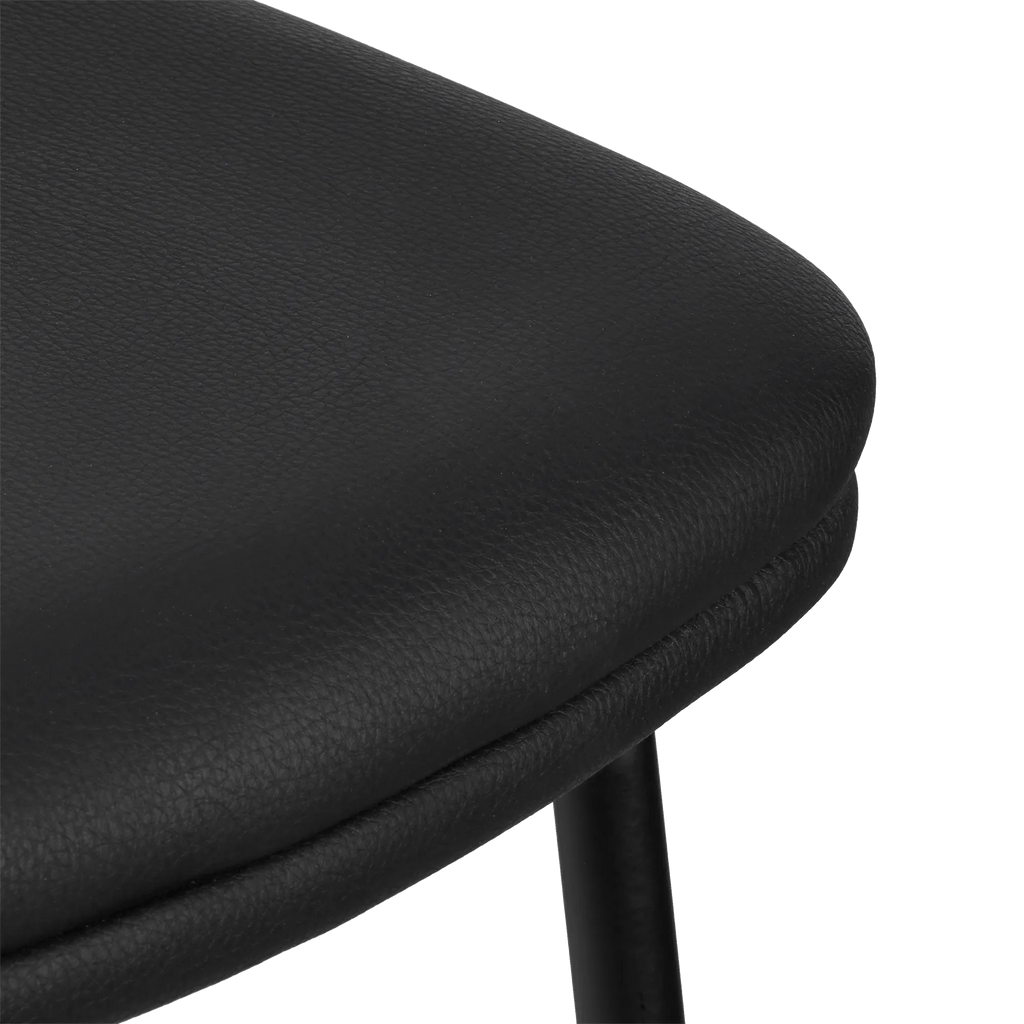 Black Faux Leather and Metal Dining Chair