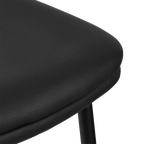 Black Faux Leather and Metal Dining Chair