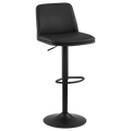Black Faux Leather and Metal Bar Stool