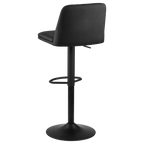 Black Faux Leather and Metal Bar Stool
