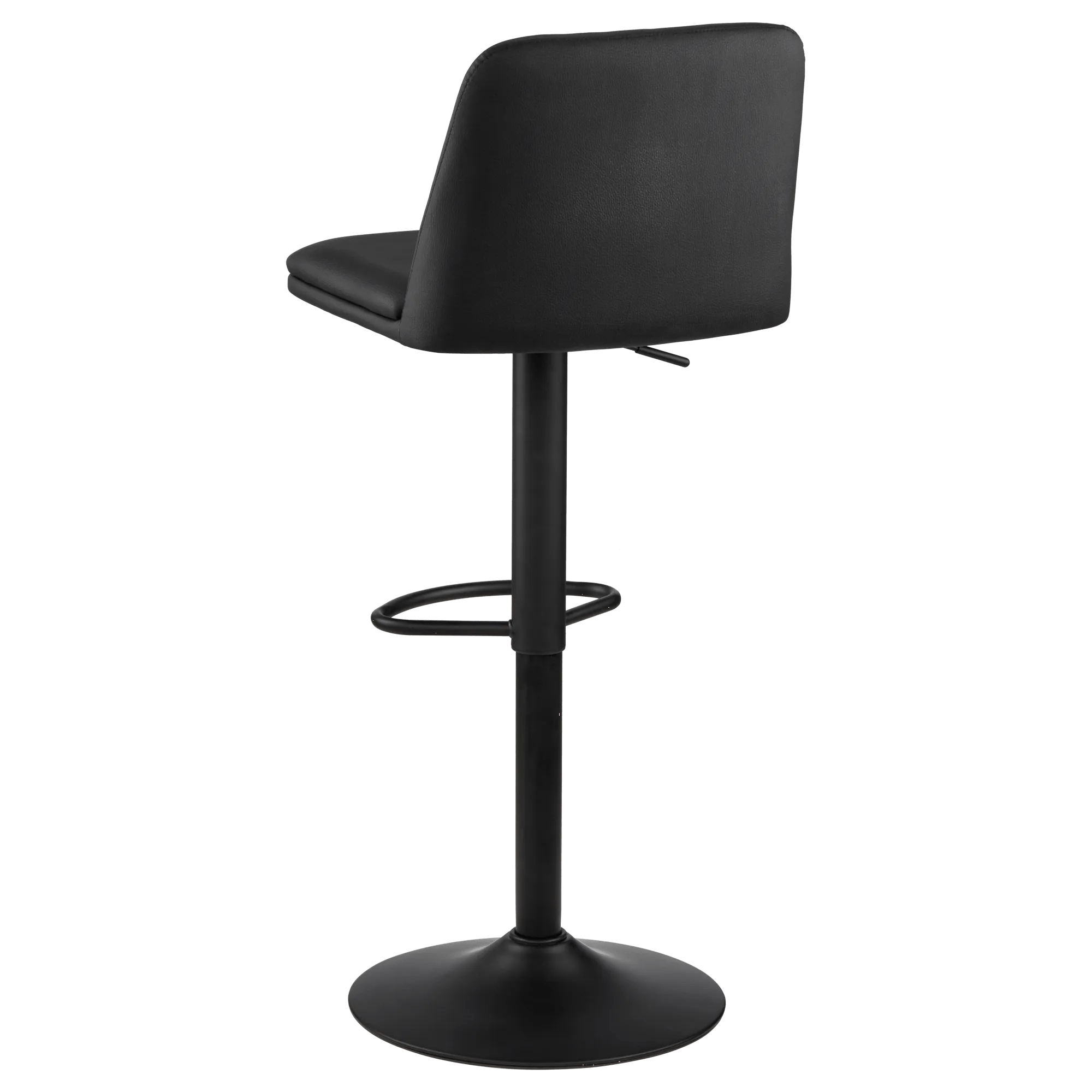 Black Faux Leather and Metal Bar Stool
