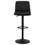 Black Faux Leather and Metal Bar Stool