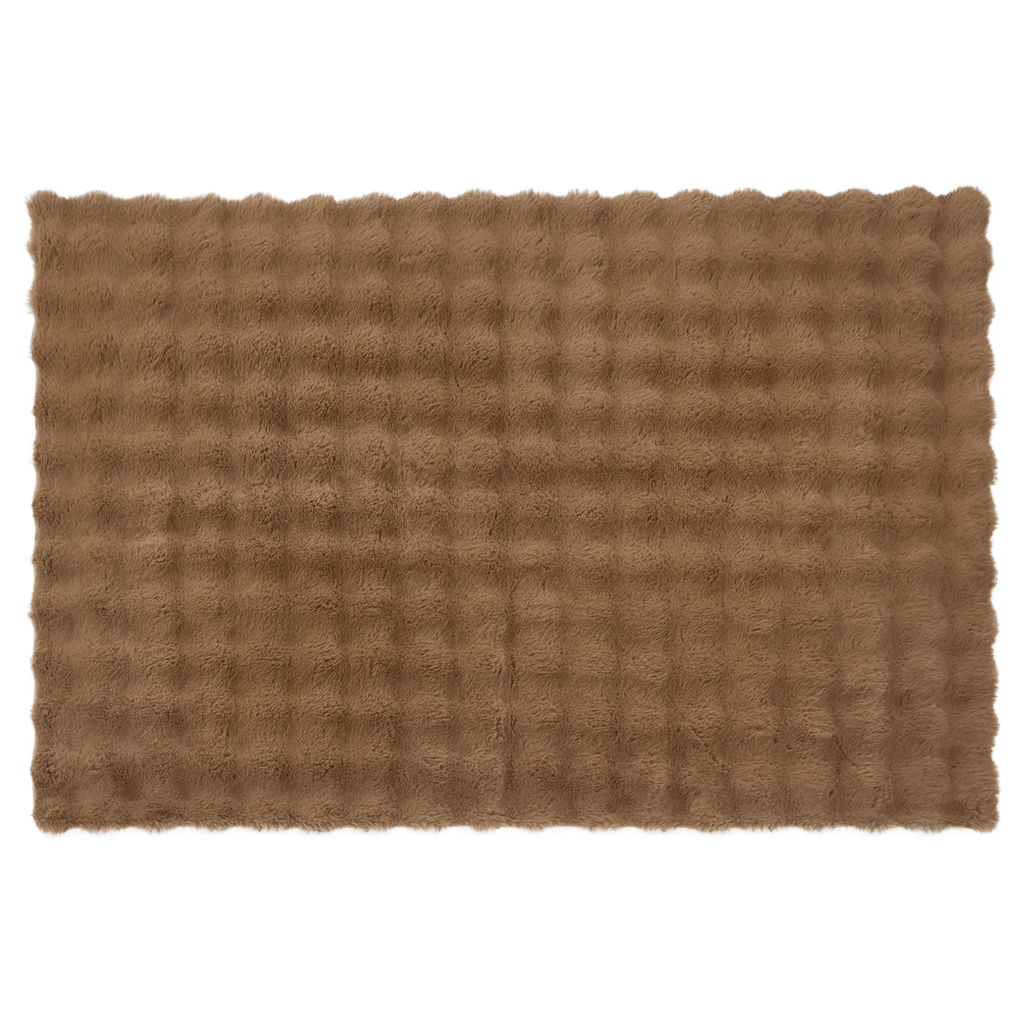 Brown Bubble Faux Fur Rug
