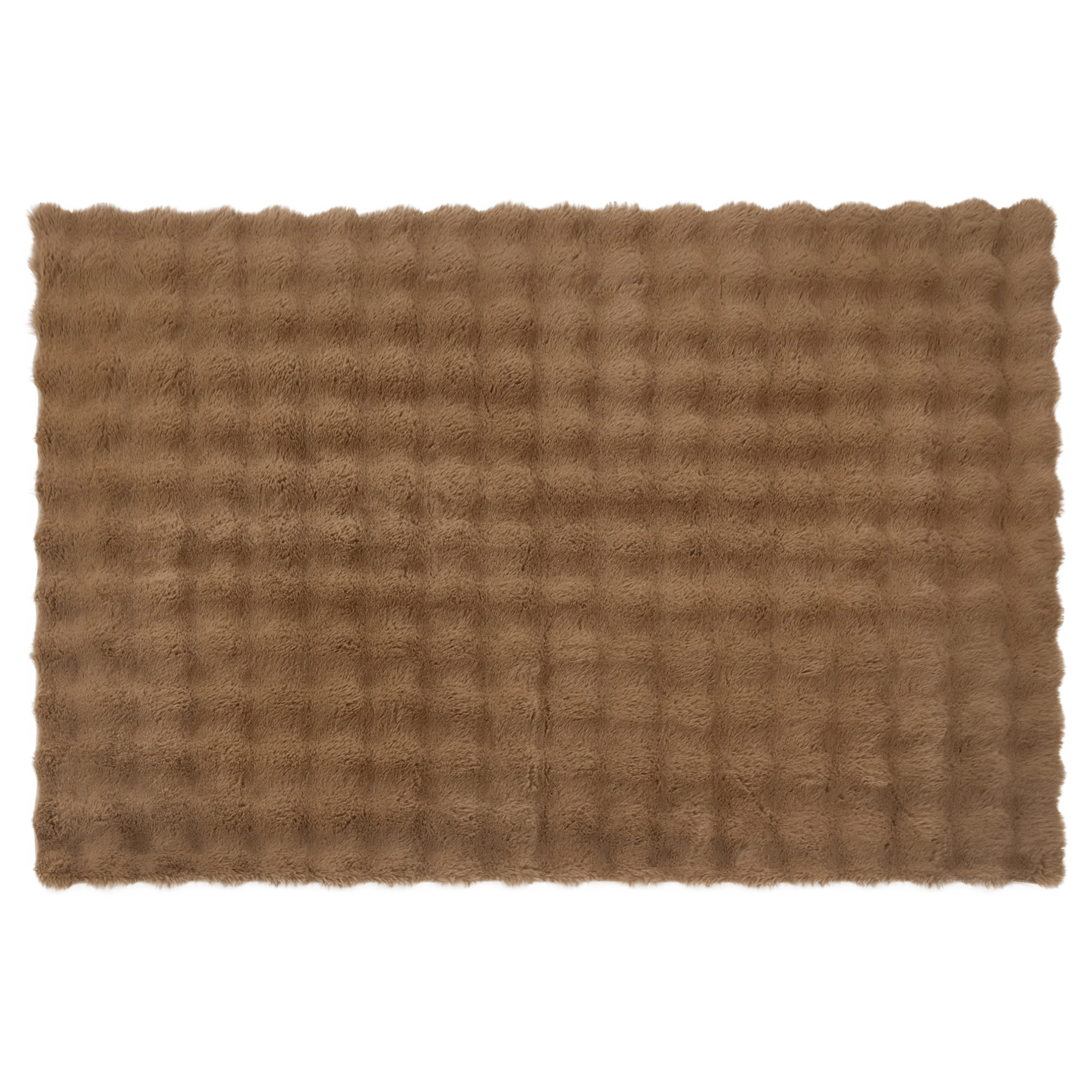 Brown Bubble Faux Fur Rug