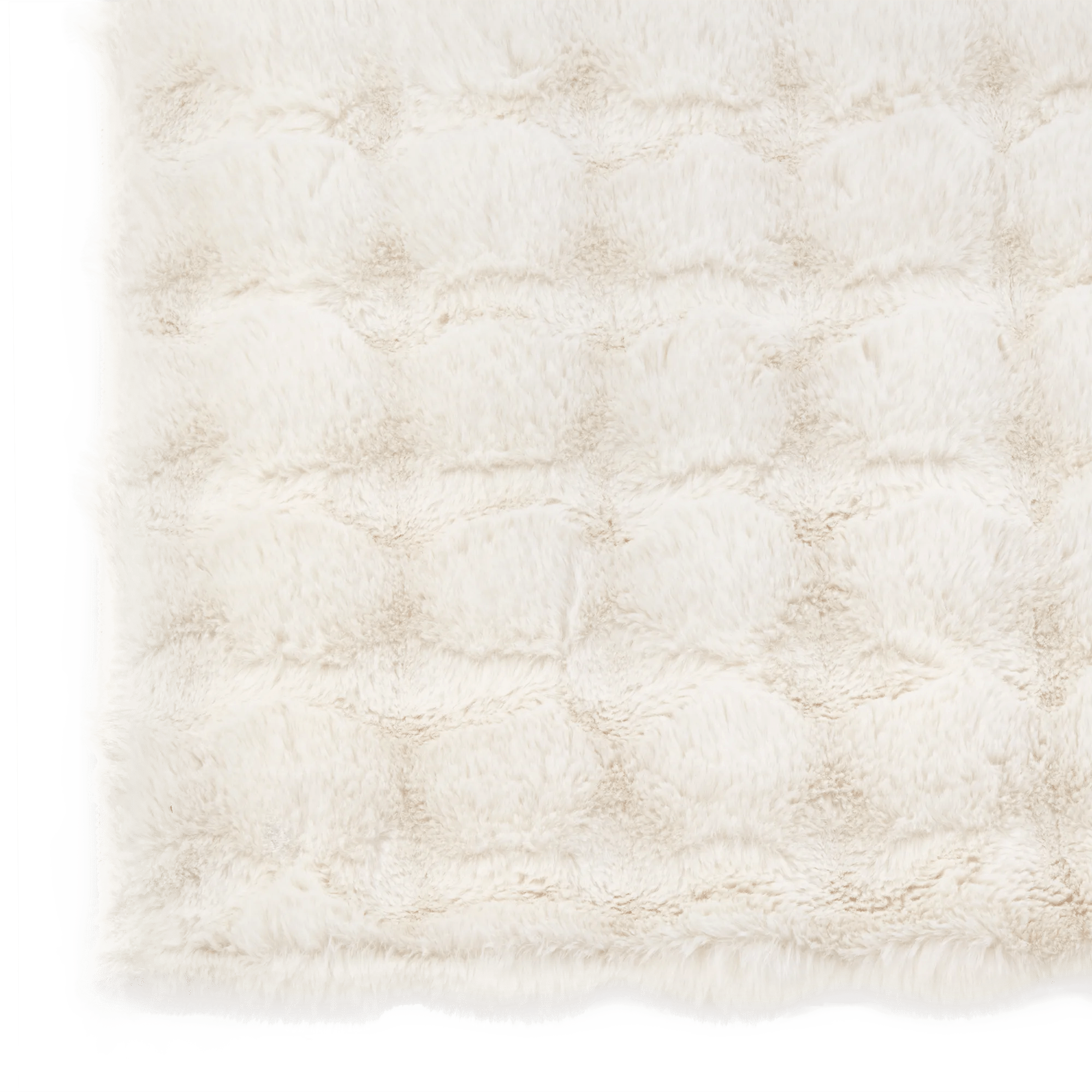 Cream Bubble Faux Fur Rug