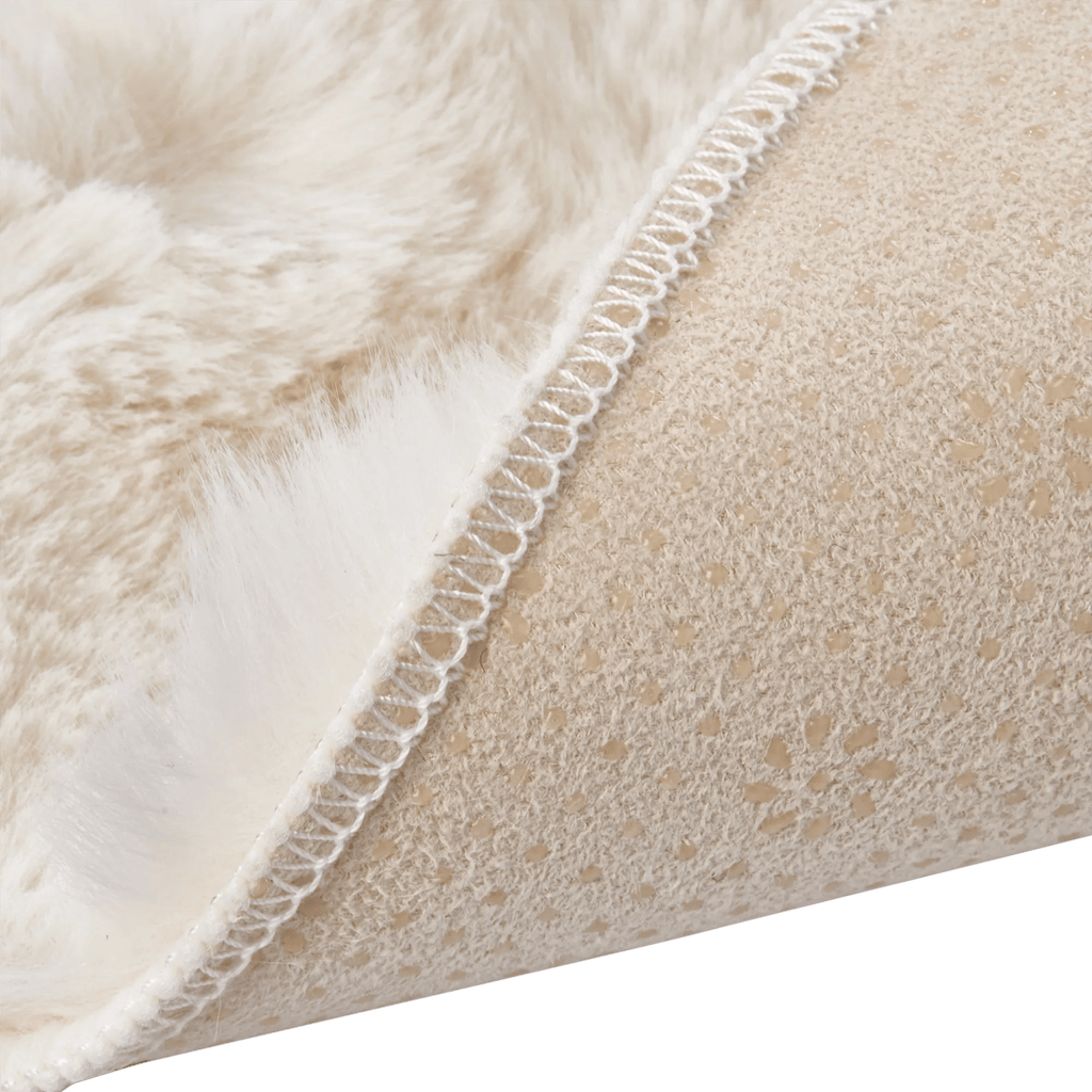 Cream Bubble Faux Fur Rug