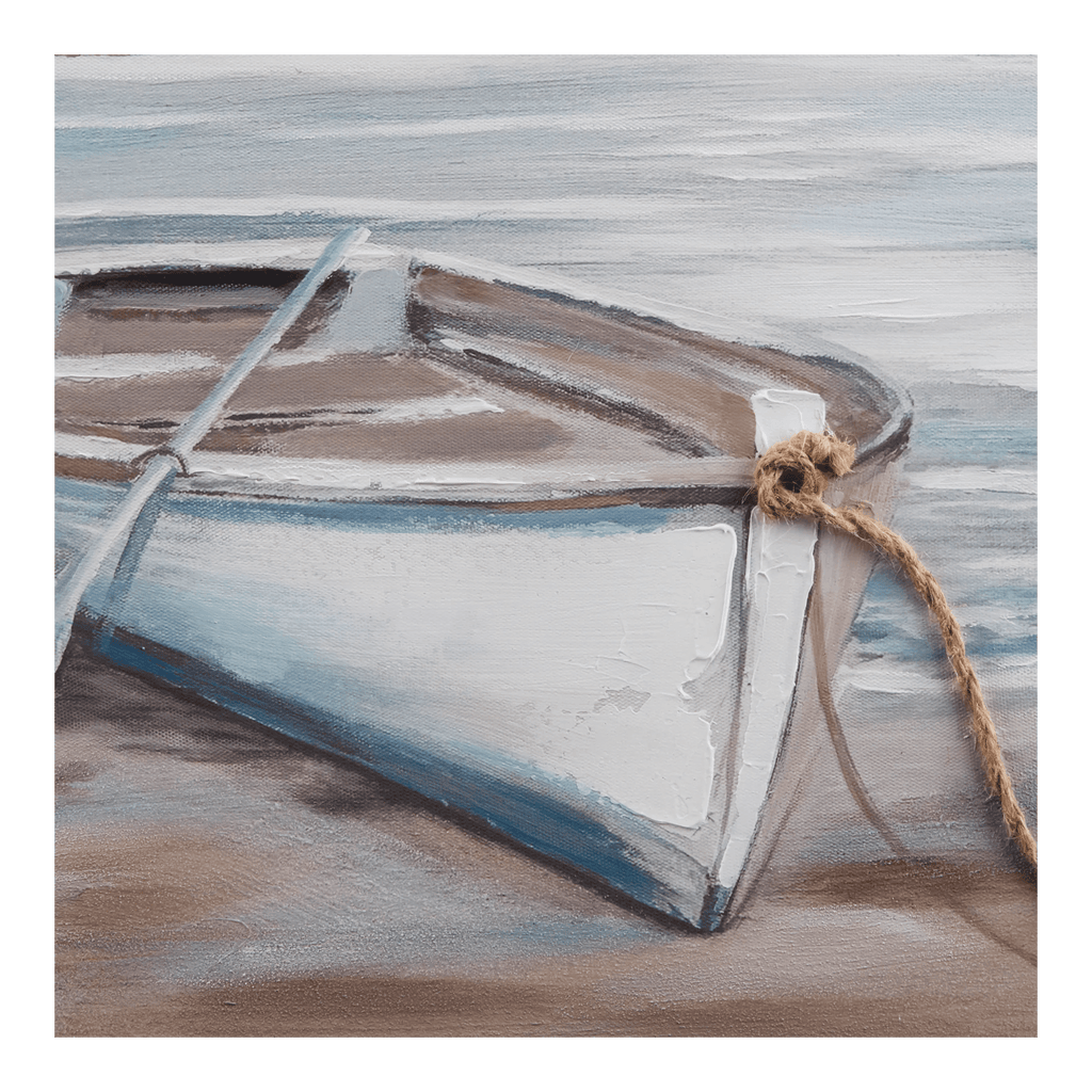 Canoe On The Shore Oil Painted Canvas