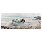 Canoe On The Shore Oil Painted Canvas