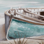 Canoe On The Shore Oil Painted Canvas
