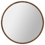 Round Wood Frame Mirror