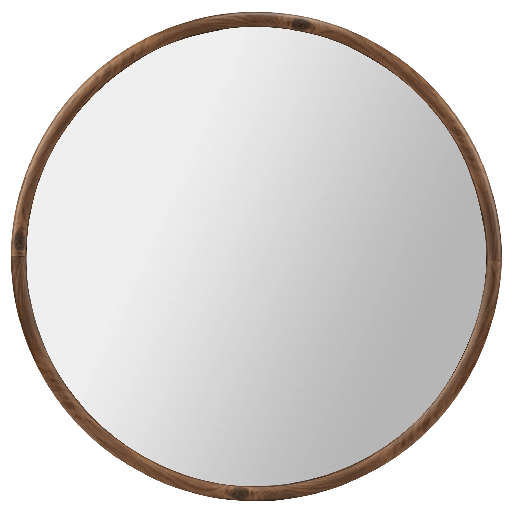 Round Wood Frame Mirror