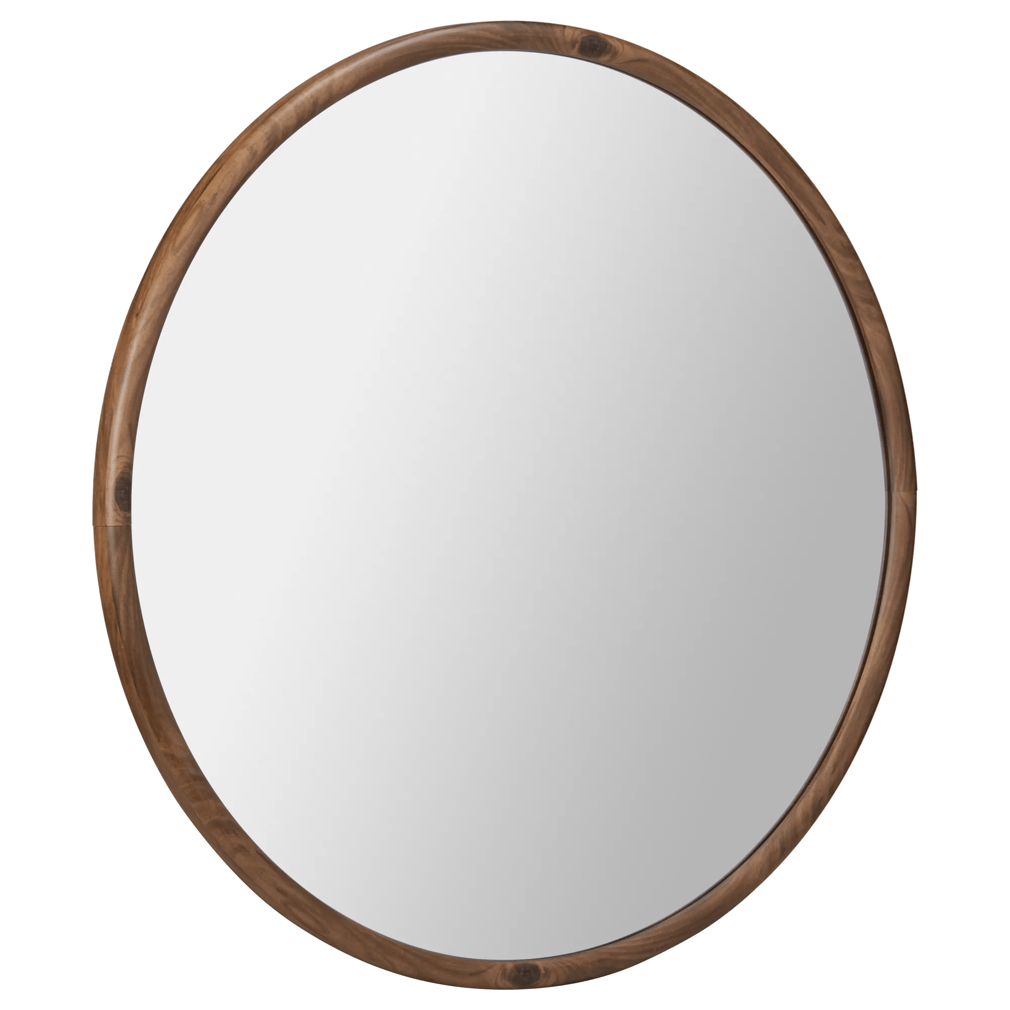 Round Wood Frame Mirror