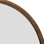 Round Wood Frame Mirror