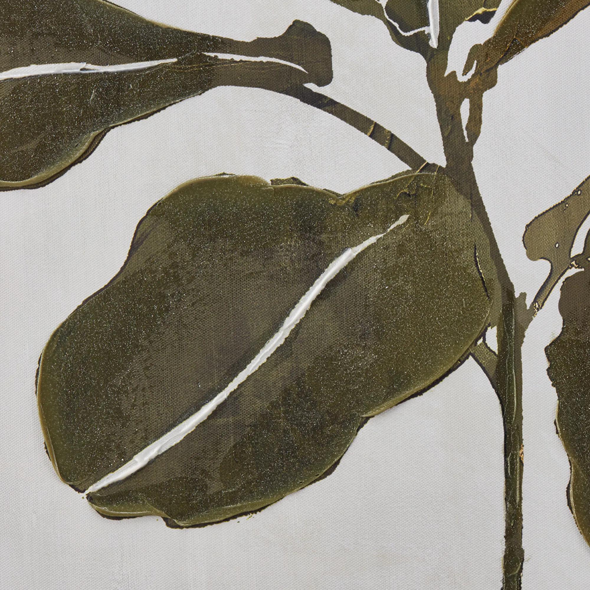 Green Leaves Framed Canvas