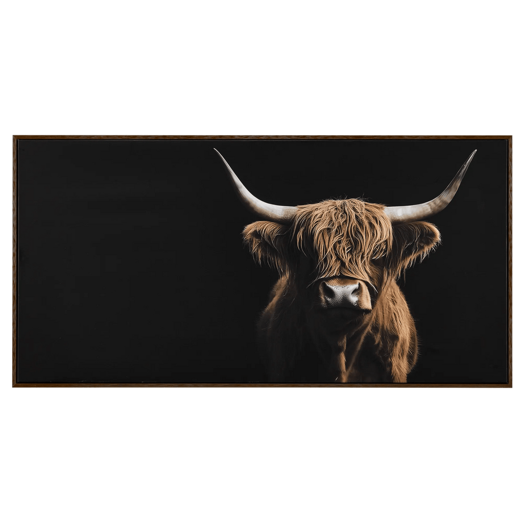 Highland Cow Profile Framed Canvas
