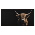 Highland Cow Profile Framed Canvas