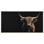 Highland Cow Profile Framed Canvas