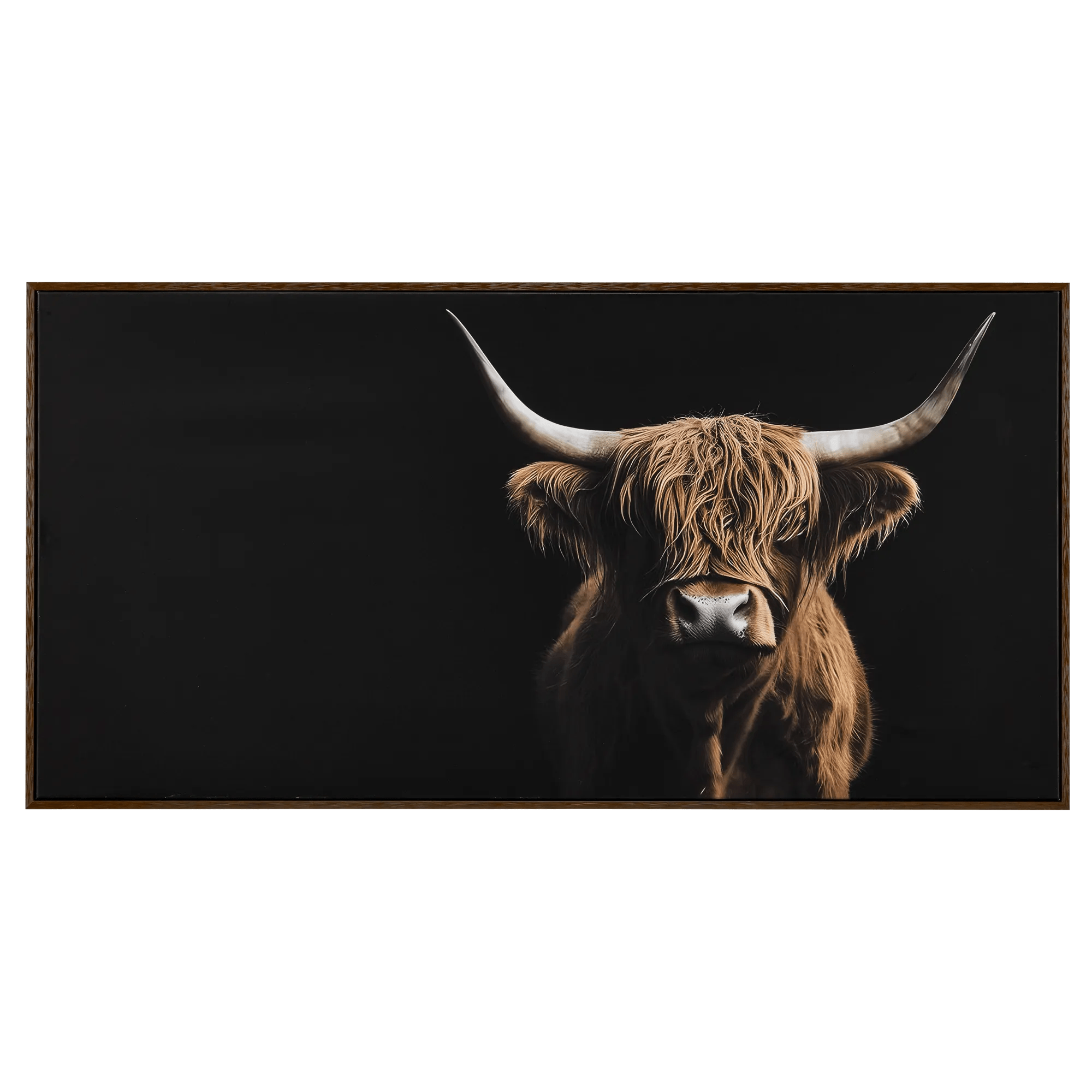 Highland Cow Profile Framed Canvas