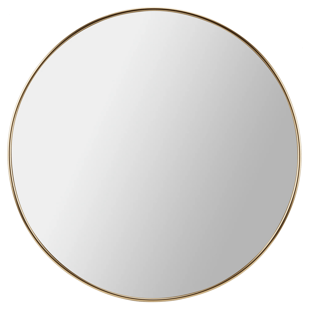 Round Gold Aluminum Frame Mirror